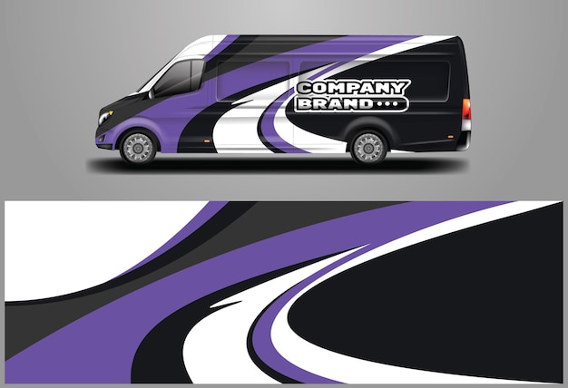 Car wrap van design diseños de fondo gráfico vectorial para vehículos y carga de la empresa.