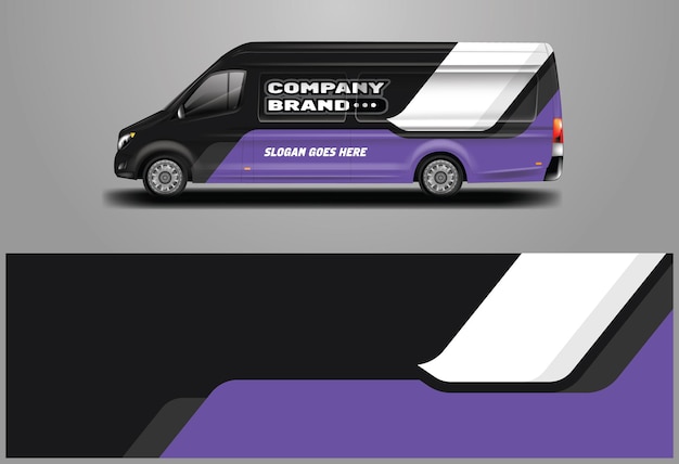 Car Wrap Van Design Diseños de fondo gráfico vectorial para vehículos y carga de la empresa.