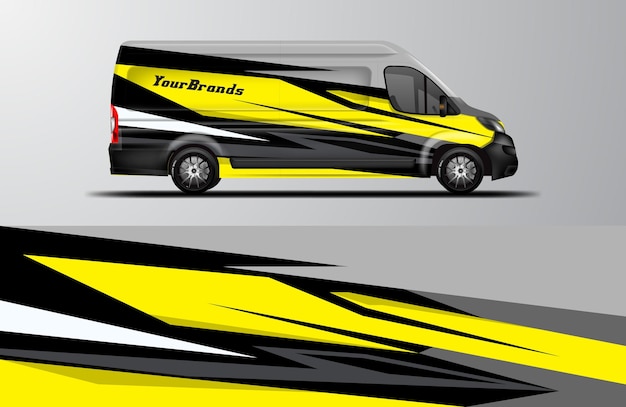 Car wrap vector de diseño, coche de empresa, van wrap