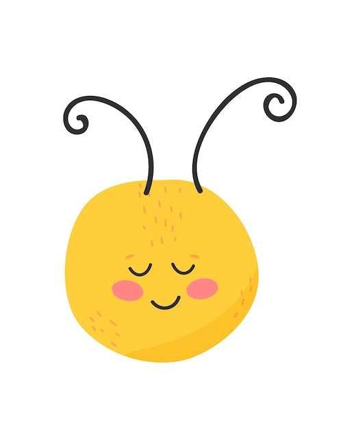 Cara de abeja Estilo de dibujos animados Ilustración vectorial