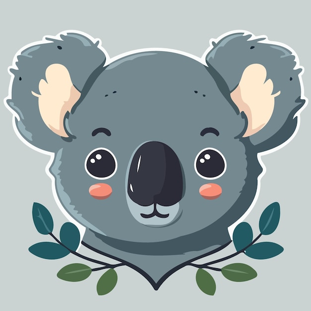 Vector cara de animal mamífero herbívoro koala común