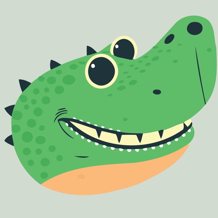Vector cara de animal reptil cocodrilo