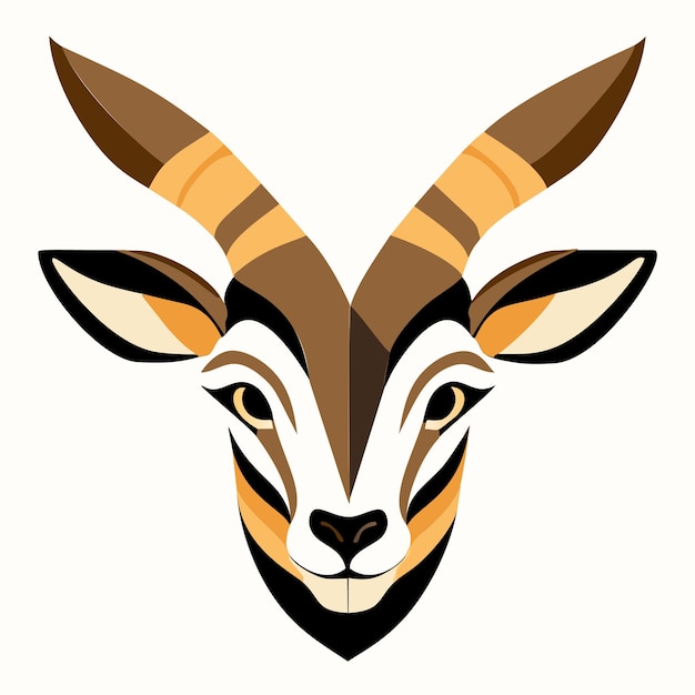 Cara de antílope Cabeza de animal de antélope bonita Emblema adhesivo de antílopes Ilustración vectorial