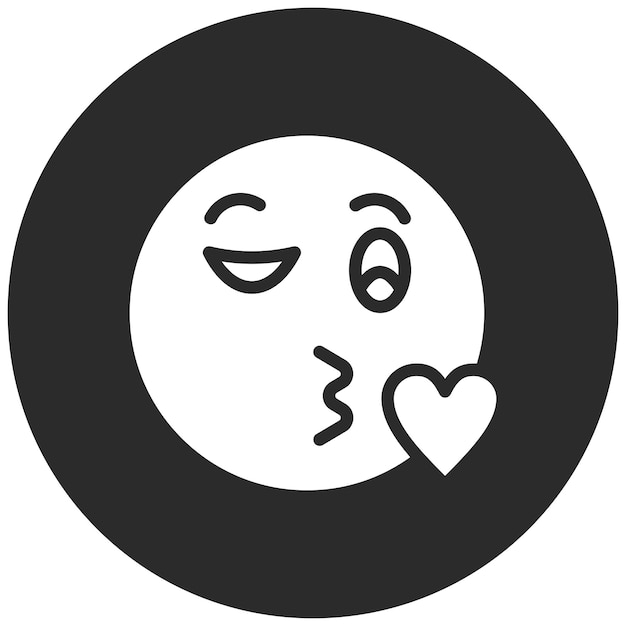 Cara de beso con ojos sonrientes Ilustración vectorial del icono de Emoji