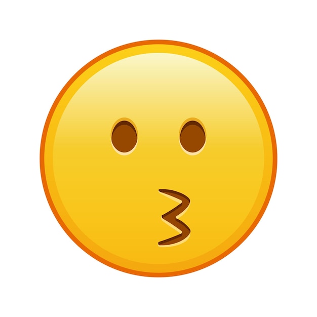 Cara de beso Tamaño grande de emoji amarillo sonrisa