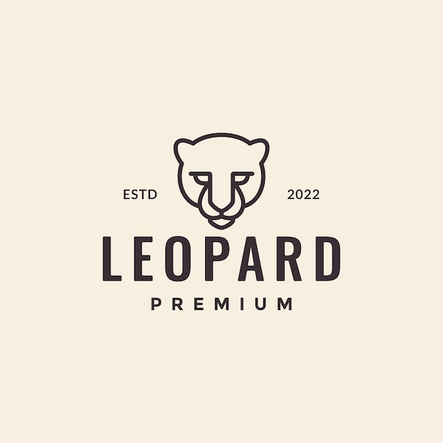 Cara bestia leopardo minimal hipster logo