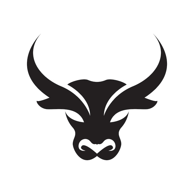 Cara buey negro vaca búfalo logotipo diseño vector gráfico símbolo icono signo ilustración idea creativa