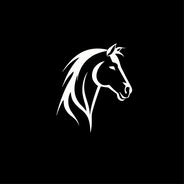 Cara de cabeza de caballo vectorial para elemento de diseño de logotipo y camiseta