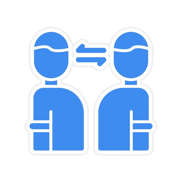 Cara a cara Imagen vectorial del icono de contacto Se puede utilizar para Untact World