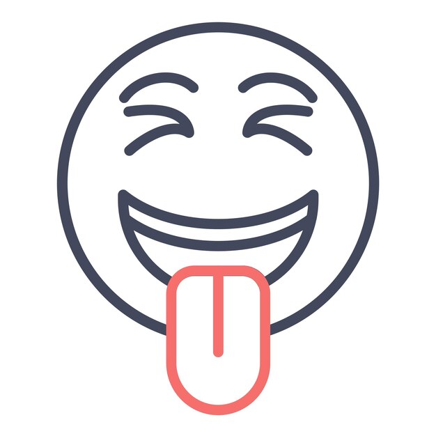 Cara ceñida con estilo de ilustración vectorial de la lengua