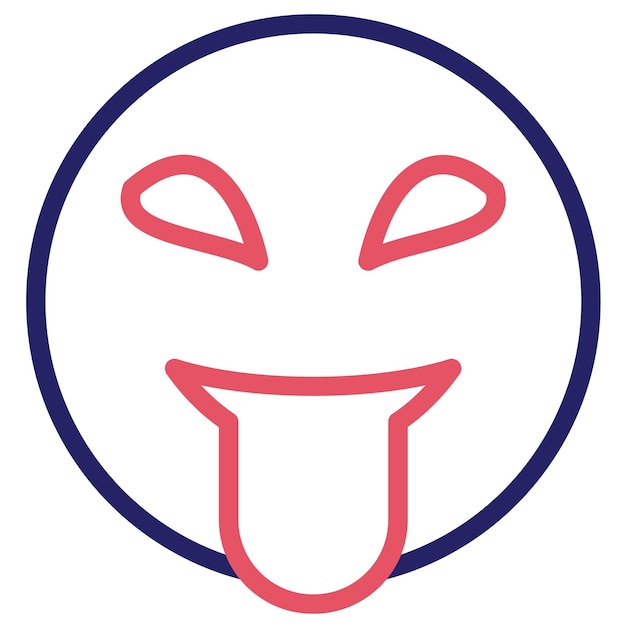 Cara ceñida con icona vectorial de la lengua Ilustración del conjunto de iconos de emoji