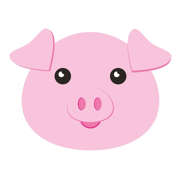 Cara de cerdo en estilo plano