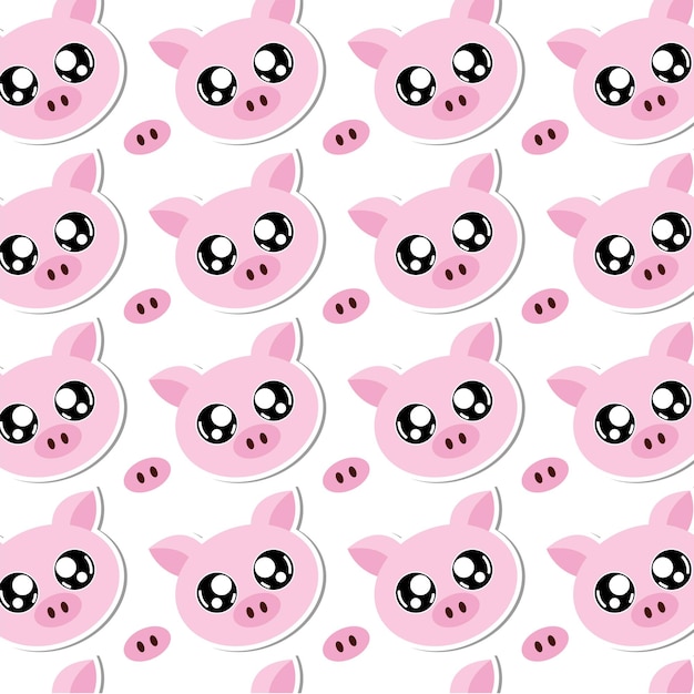 La cara de cerdo sonriente repite el vector