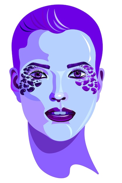 cara chica decorada gemas