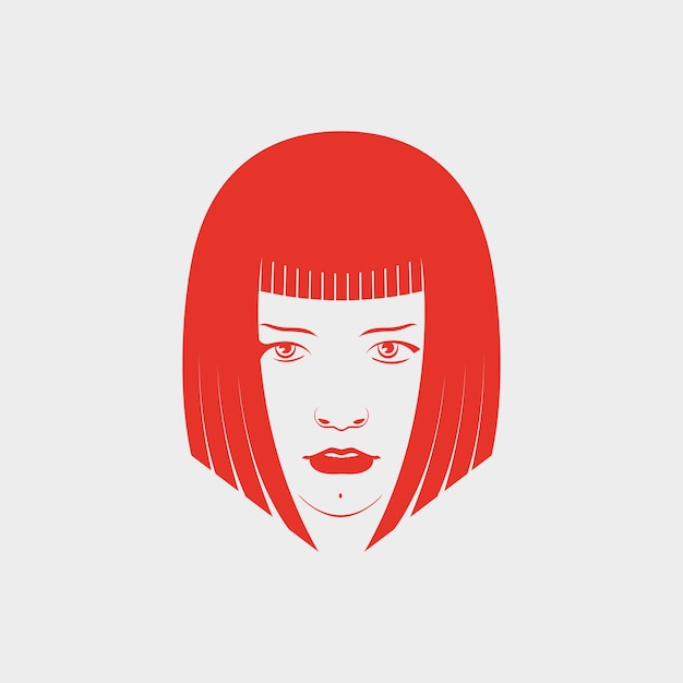 Cara de chica para logotipo en estilo moderno