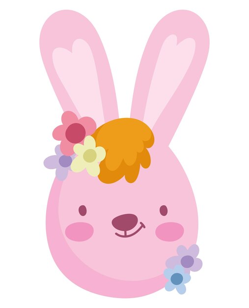 Cara de conejo de Pascua icono aislado
