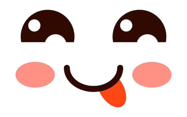 Cara deliciosa sensación deliciosa estilo kawaii emoji aislado sobre fondo blanco