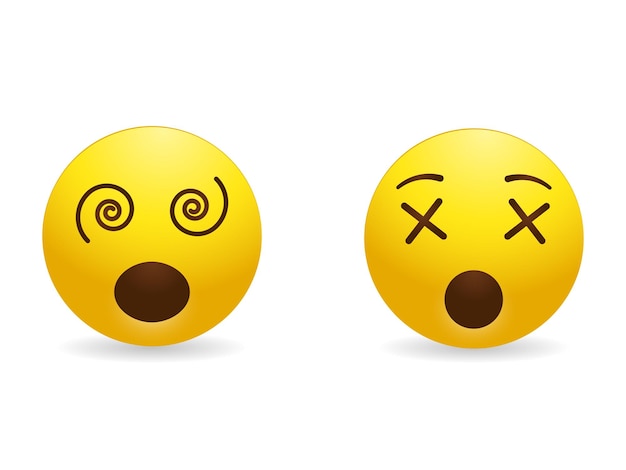 Cara de dibujos animados de emojis conmocionado y wow