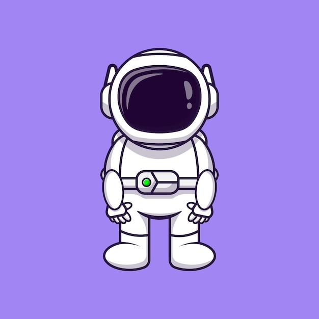 Cara de dibujos animados icono de vector de astronauta galaxia permanente. concepto de fantasía. diseño sencillo de primera calidad