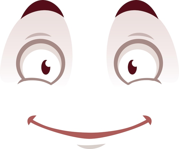 Cara de dibujos animados con los ojos bien abiertos y una gran sonrisa que muestra emoción y felicidad Perfecto para proyectos relacionados con las emociones