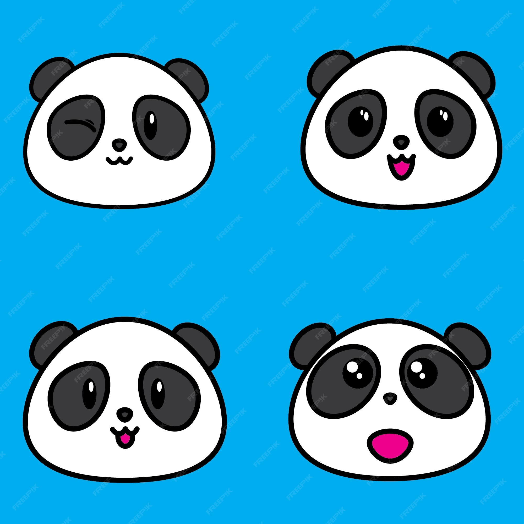 Cara de dibujos animados panda lindo | Vector Premium Cara de dibujos animados panda lindo | Vector Premium