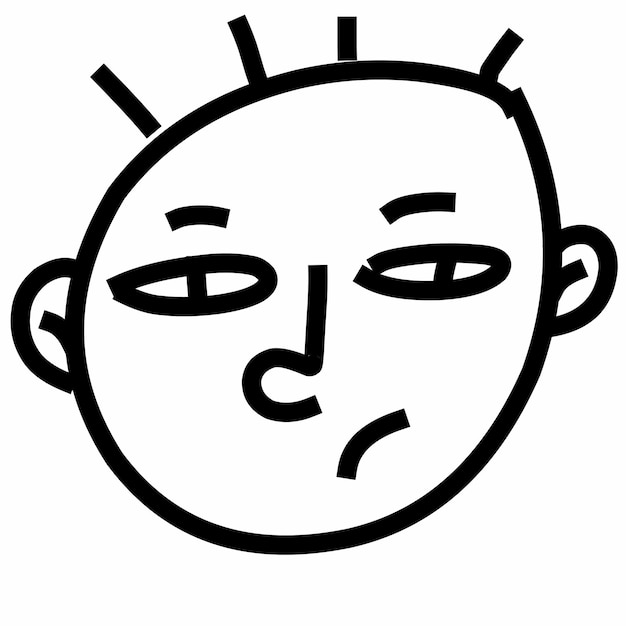Cara de dibujos animados simple con expresión