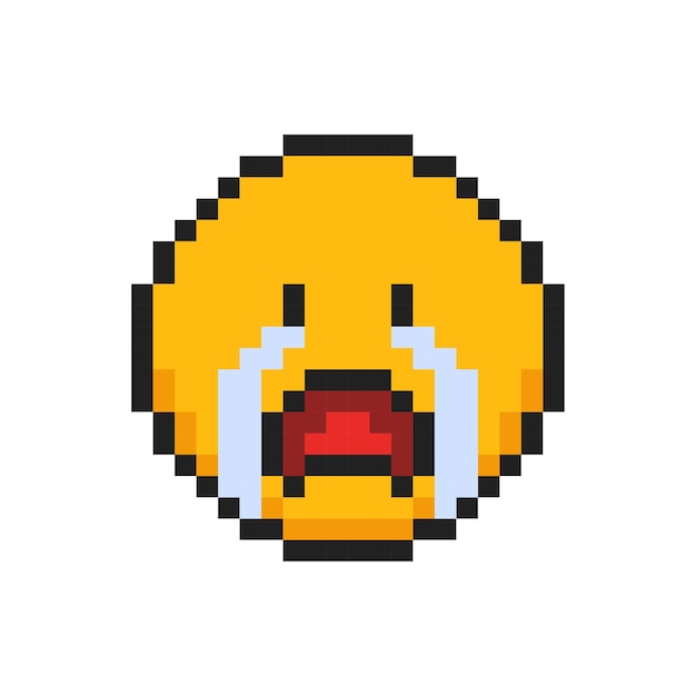 La cara de la emoción de Pixel de llorar