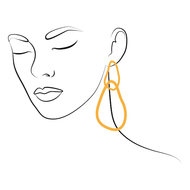 La cara es una línea Logotipo de icono de cara femenina minimalista abstracto
