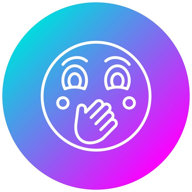 Cara con estilo de ilustración vectorial de mano sobre boca