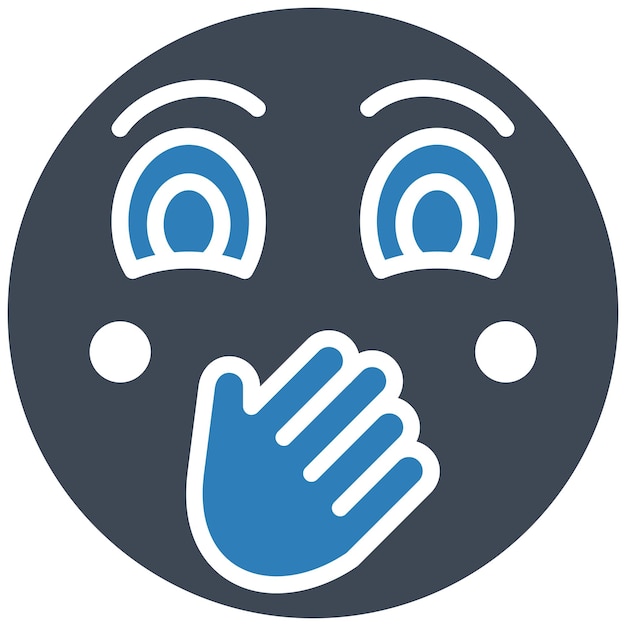 Cara con estilo de ilustración vectorial de mano sobre boca