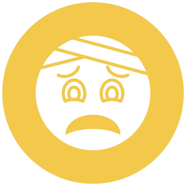 Cara con estilo de ilustración vectorial de vendaje para la cabeza