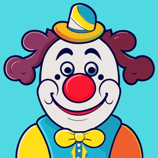 Vector la cara fea del payaso malvado dibujada a mano plana elegante pegatina de dibujos animados icono concepto ilustración aislada