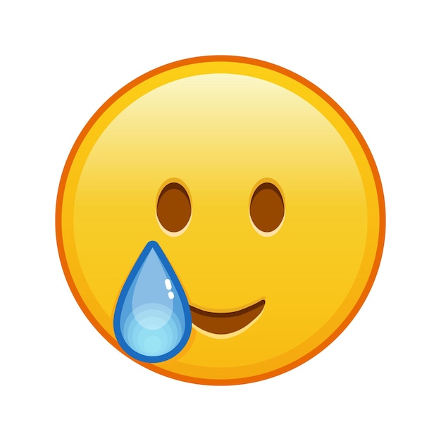 Vector cara feliz con lágrimas tamaño grande de emoji amarillo sonrisa