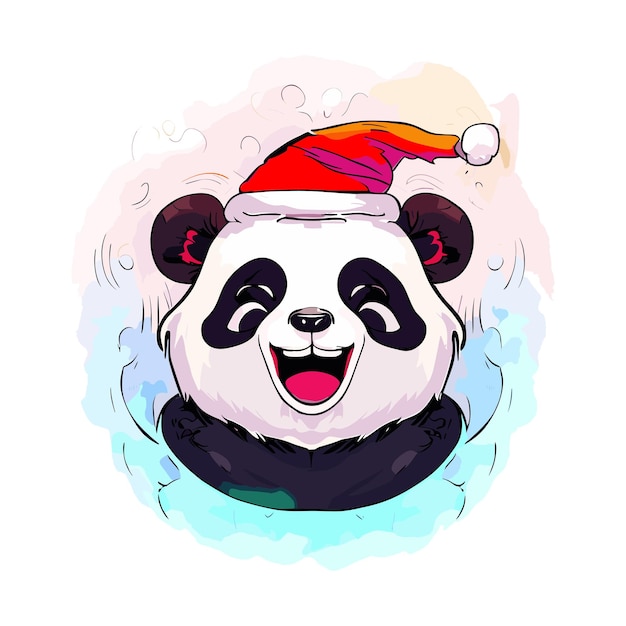 Cara festiva del Panda Feliz