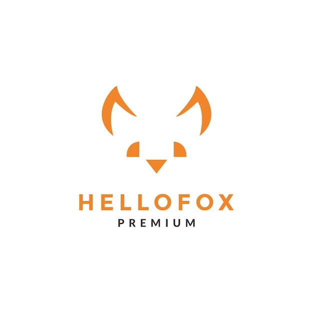 Cara geométrica zorro lobo logotipo símbolo icono vector gráfico diseño ilustración idea creativa