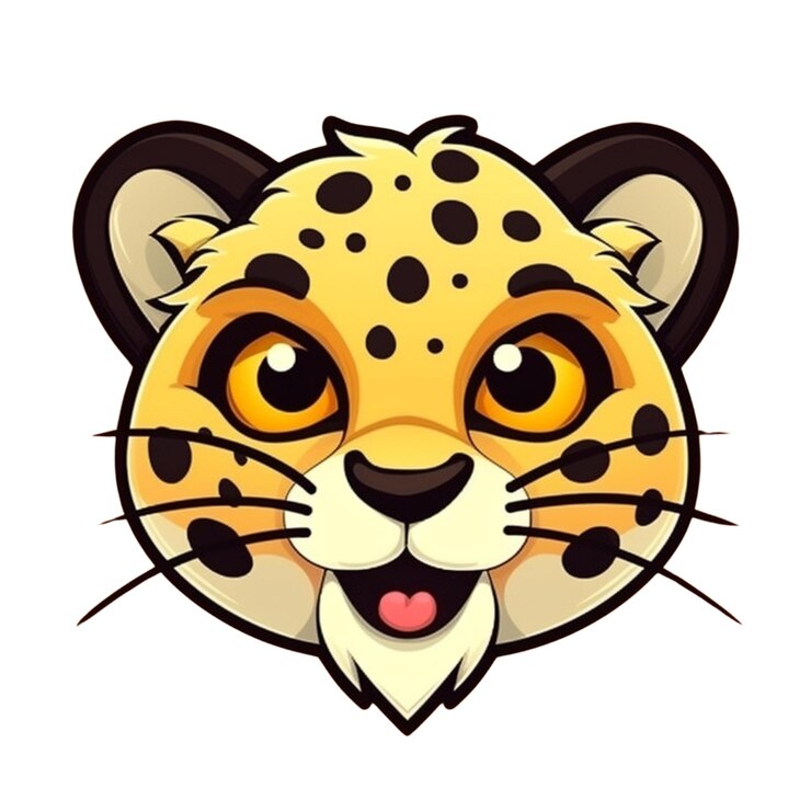Cara de guepardo vectorial de dibujos animados
