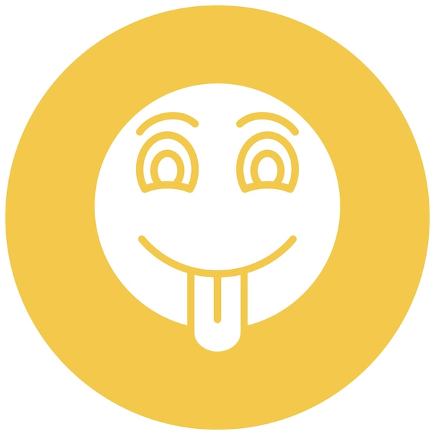 Cara de guiño con estilo de ilustración vectorial de la lengua