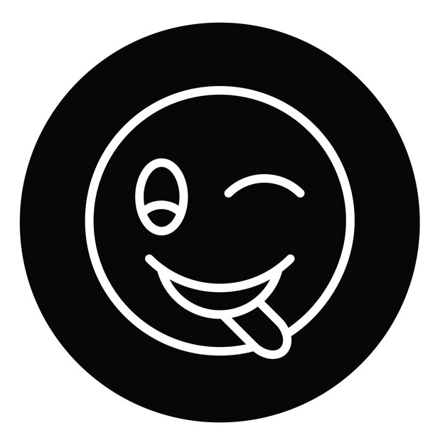 Cara de guiño con ilustración vectorial de la lengua
