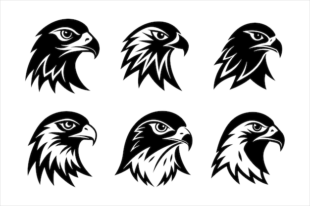 Cara de halcón ferrugino Logo silueta Ilustración diseño del logotipo