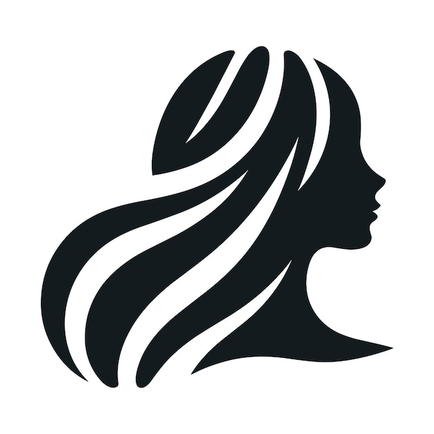 Cara hermosa mujer mujeres cabello ondulado largo plano limpio mascota personaje vector icona ilustración