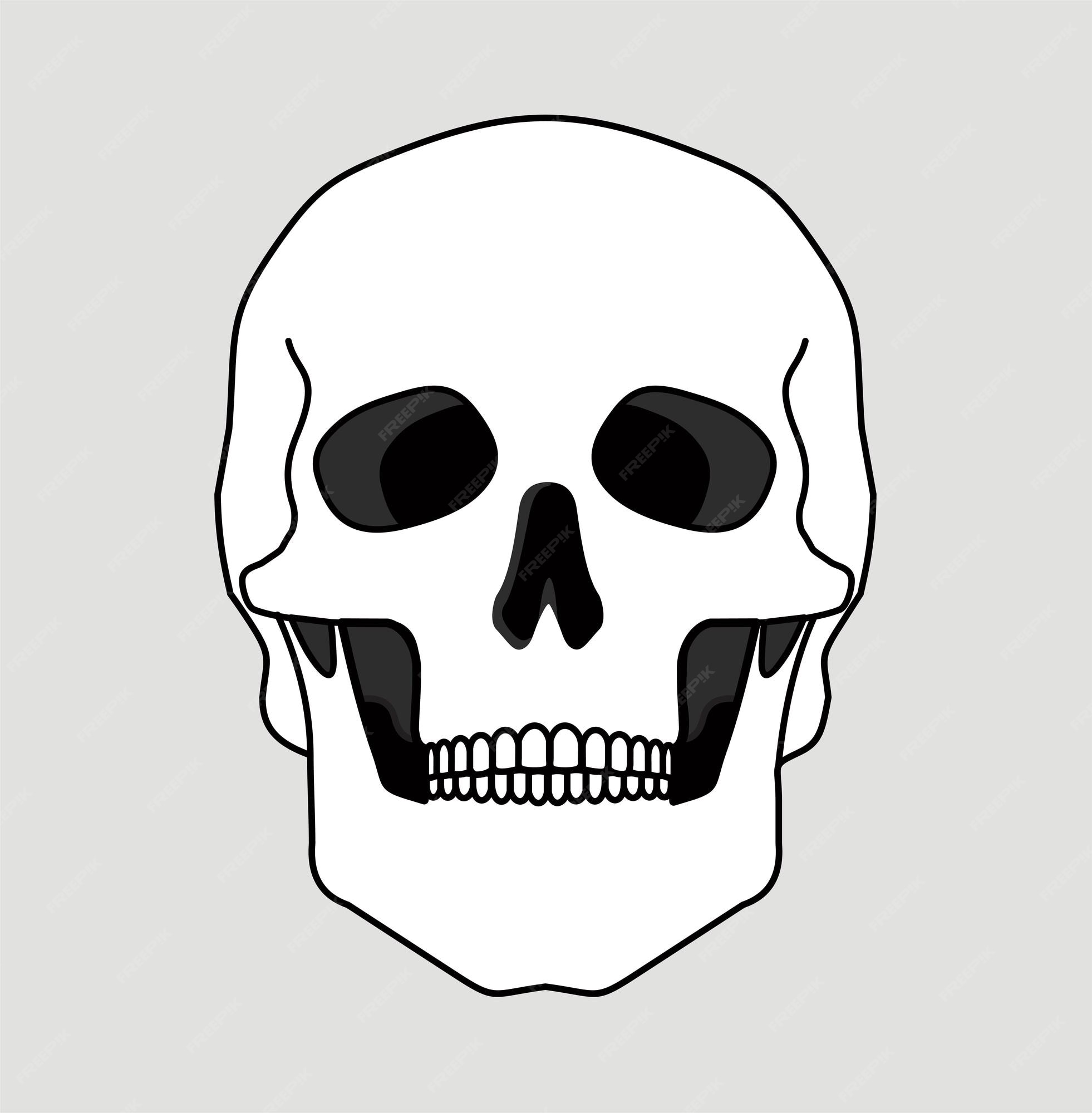 Cara de hueso de cráneo icono de cráneo caricatura sonriente lindo esqueleto humano cabeza dibujada simple fantasma vector frontal | Vector Premium Cara de hueso de cráneo icono de cráneo caricatura sonriente lindo esqueleto humano cabeza dibujada simple fantasma vector frontal | Vector Premium