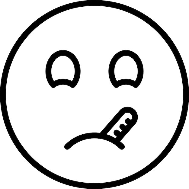 Cara con ilustración vectorial del termómetro