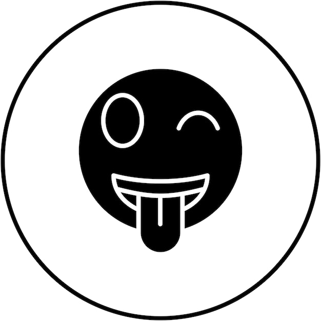 Cara con imagen vectorial del icono de la lengua Se puede usar para Emoji