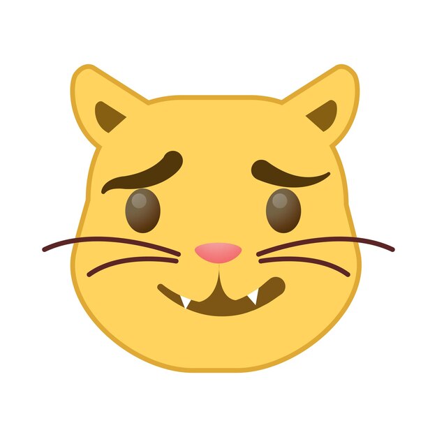 Cara kawaii de diseño plano dibujado a mano vectorial
