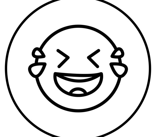 Cara con lágrimas de alegría Ilustración vectorial