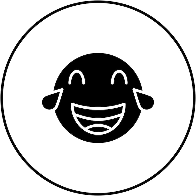 Cara con lágrimas de alegría imagen vectorial del icono Se puede usar para Emoji