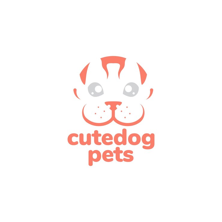 Vector cara lindo cachorro perro diseño de logotipo abstracto vector gráfico símbolo icono ilustración idea creativa