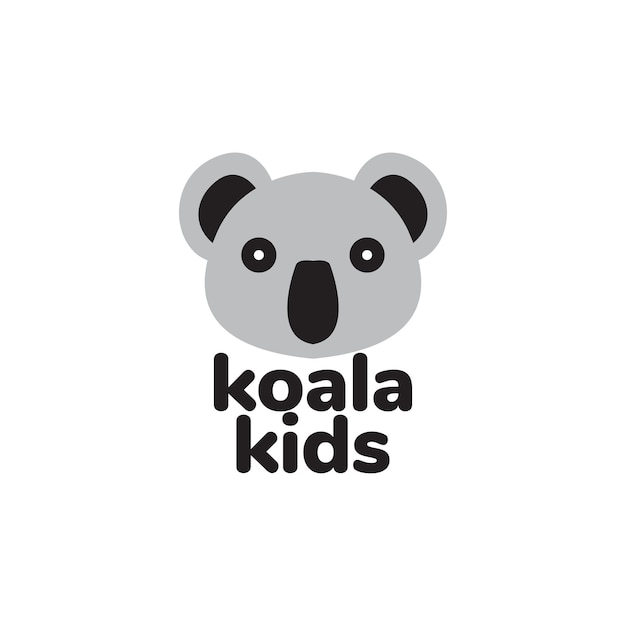 Cara lindo koala niños shock logo diseño vector gráfico símbolo icono ilustración idea creativa