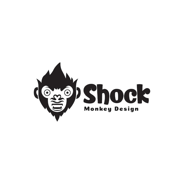 Cara lindo mono conmocionado diseño de logotipo vector gráfico símbolo icono ilustración idea creativa