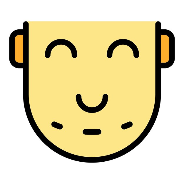 Cara liposucción icono contorno vector Dieta cosmética Cuerpo plástico color plano